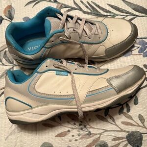 Vionic Cream and Blue Sneakers